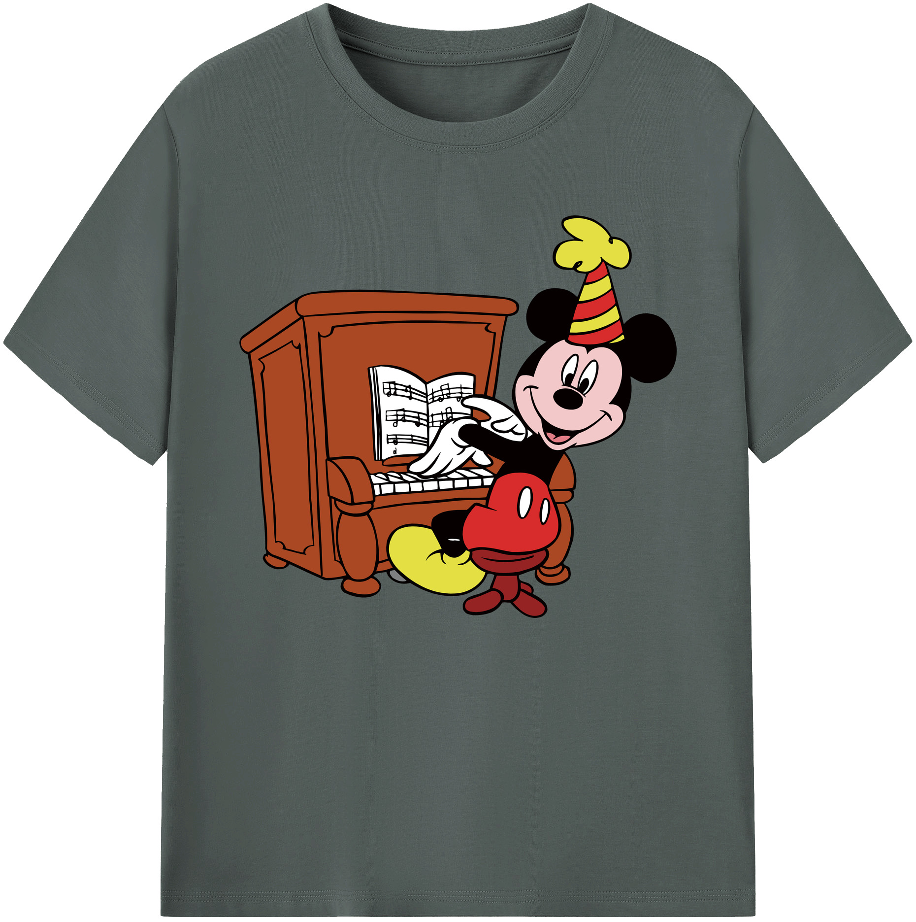ミッキーマウス Mickey Mouse 綿100％ メンズ半袖Tシャツ｜肌触りやわらか＆通気性